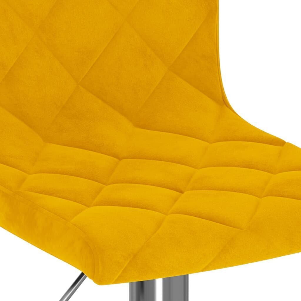 vidaXL bāra krēsli, 2 gab., sinepju dzeltens samts цена и информация | Virtuves un ēdamistabas krēsli | 220.lv