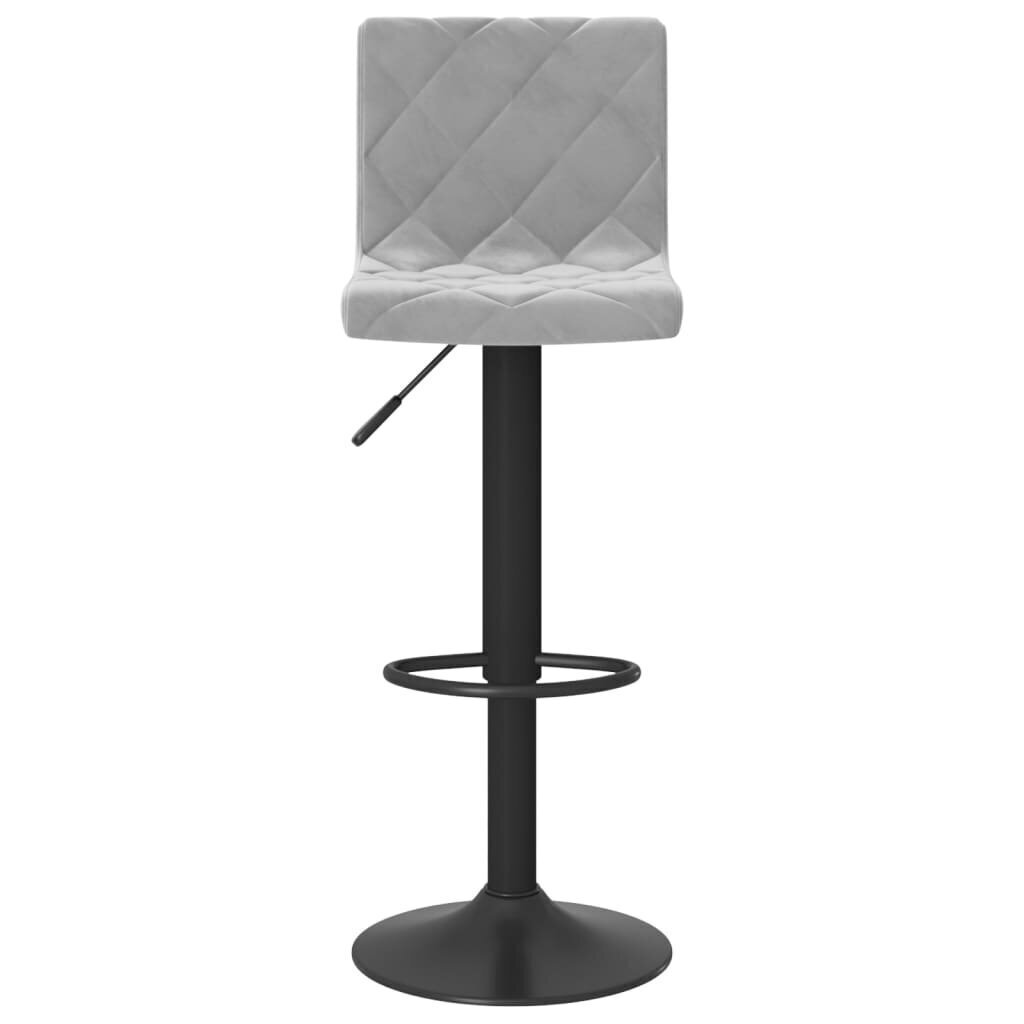 vidaXL bāra krēsli, 2 gab., gaiši pelēks samts cena un informācija | Virtuves un ēdamistabas krēsli | 220.lv