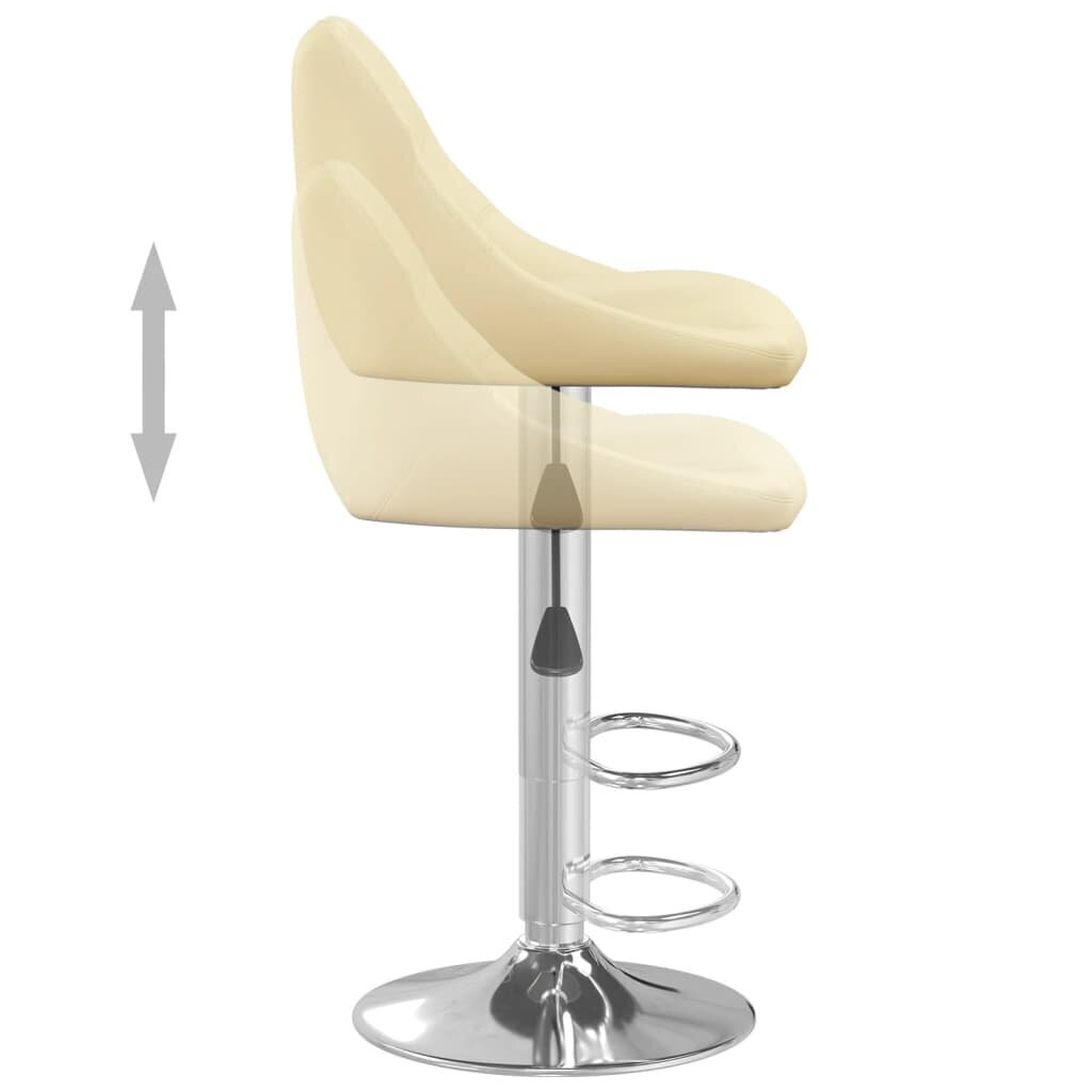 vidaXL bāra krēsli, 2 gab., krēmkrāsas mākslīgā āda cena un informācija | Virtuves un ēdamistabas krēsli | 220.lv
