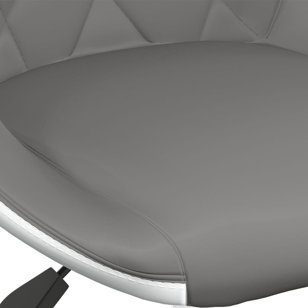 vidaXL bāra krēsli, 2 gab., pelēka un balta mākslīgā āda cena un informācija | Virtuves un ēdamistabas krēsli | 220.lv