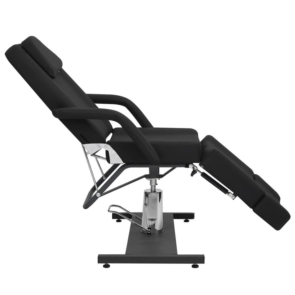vidaXL procedūru krēsls, mākslīgā āda, melns, 180x62x78 cm cena un informācija | Mēbeles skaistumkopšanas saloniem | 220.lv