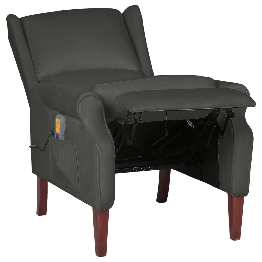 vidaXL masāžas krēsls, atgāžams, tumši pelēks samts cena un informācija | Atpūtas krēsli | 220.lv