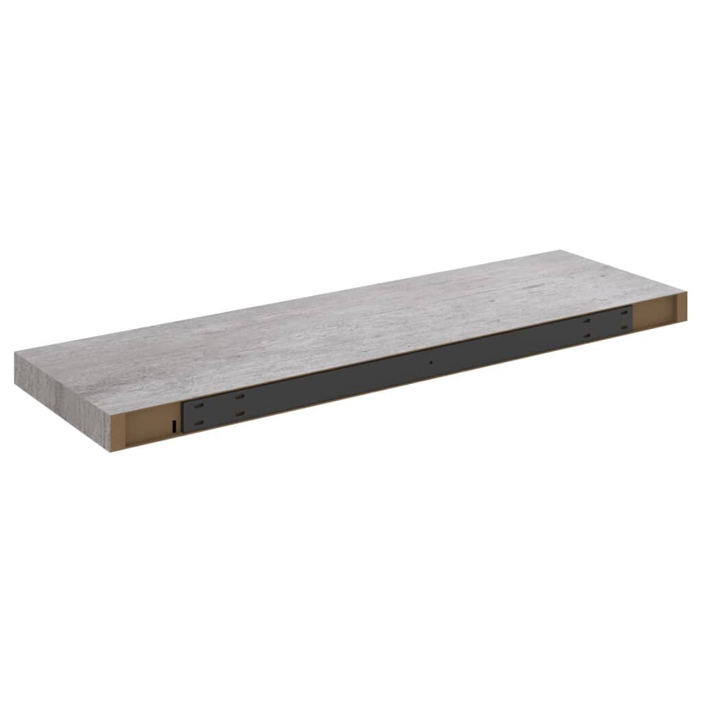 vidaXL sienas plaukti, 4 gab., betona pelēki, 80x23,5x3,8 cm, MDF cena un informācija | Plaukti | 220.lv