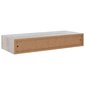 vidaXL sienas atvilktņu plaukts, betona pelēks, 60x23,5x10 cm, MDF cena un informācija | Plaukti | 220.lv