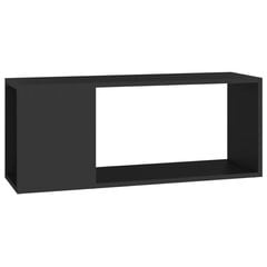 vidaXL TV plaukts, melns, 80x24x32 cm, skaidu plāksne цена и информация | Тумбы под телевизор | 220.lv