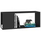 vidaXL TV plaukts, melns, 80x24x32 cm, skaidu plāksne cena un informācija | TV galdiņi | 220.lv