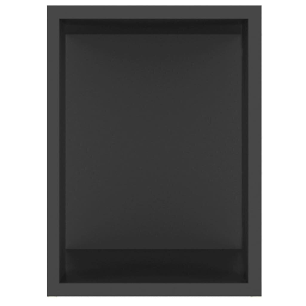 vidaXL TV plaukts, melns, 80x24x32 cm, skaidu plāksne cena un informācija | TV galdiņi | 220.lv