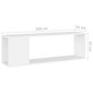 vidaXL TV plaukts, balts, 100x24x32 cm, skaidu plāksne цена и информация | TV galdiņi | 220.lv
