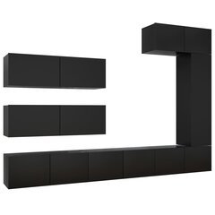 vidaXL 7-daļīgs TV skapīšu komplekts, melns, skaidu plāksne цена и информация | Тумбы под телевизор | 220.lv