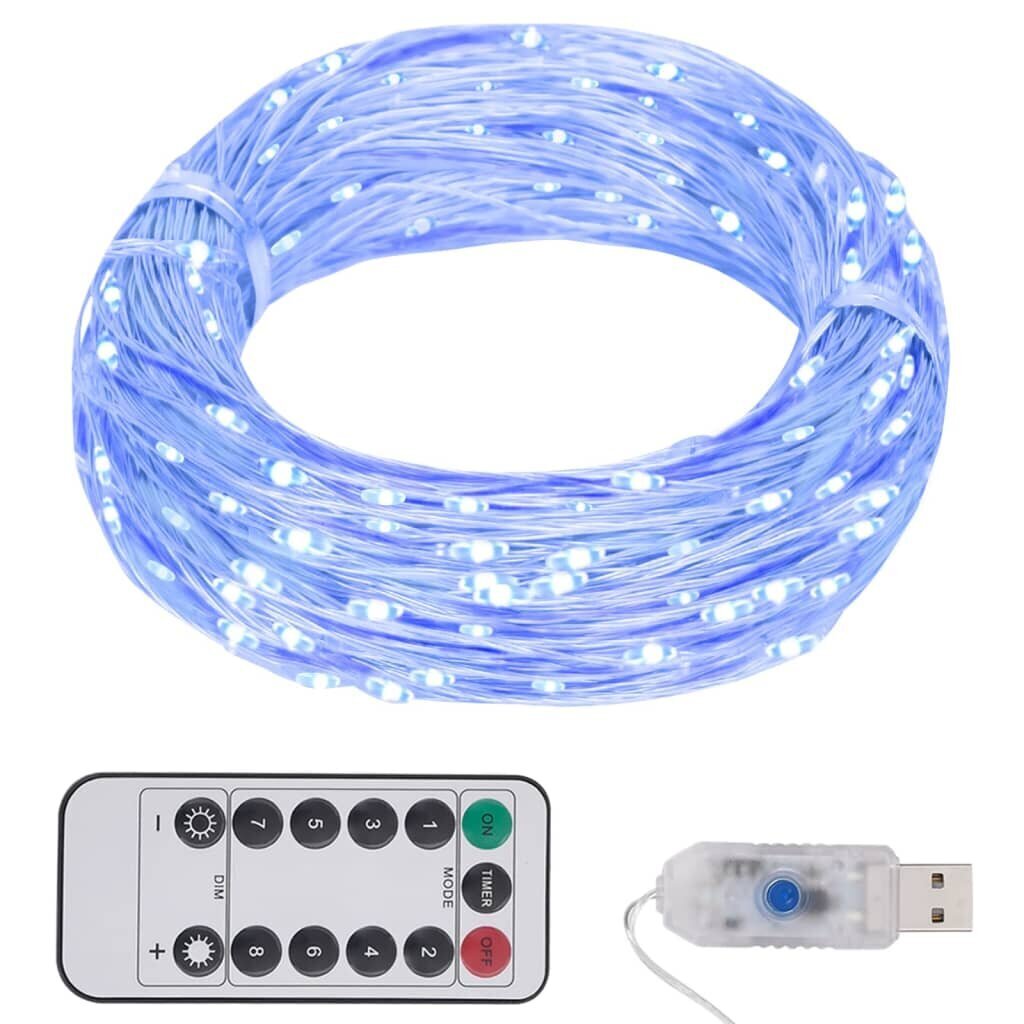 vidaXL LED lampiņu virtene, 40 m, 400 zilas LED, 8 funkcijas цена и информация | Ziemassvētku lampiņas, LED virtenes | 220.lv