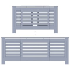 vidaXL radiatora pārsegs, pelēks MDF, 205 cm цена и информация | Принадлежности для отопительного оборудования | 220.lv