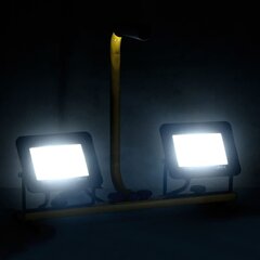 vidaXL LED prožektors ar rokturi, 2x30 W, vēsi balta gaisma cena un informācija | Lukturi | 220.lv
