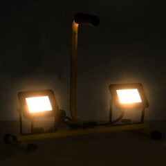 vidaXL LED prožektors ar rokturi, 2x20 W, silti balta gaisma цена и информация | Фонарики | 220.lv