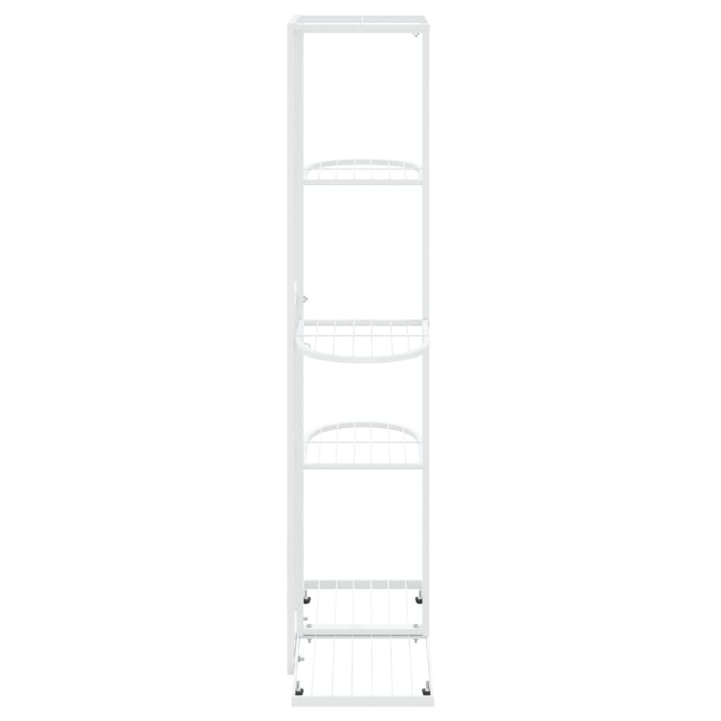 vidaXL 5 līmeņu puķu statīvs, 43x22x98 cm, balts metāls cena un informācija | Ziedu statīvi, puķu podu turētāji | 220.lv