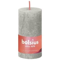 Bolsius cilindriskas sveces Shine, 8 gab., 100x50 mm, smilšpelēkas cena un informācija | Sveces un svečturi | 220.lv
