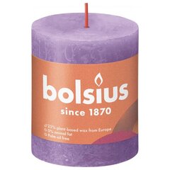 Bolsius cilindriskas sveces Shine, 6 gab., 80x68 mm, spilgti violetas cena un informācija | Sveces un svečturi | 220.lv