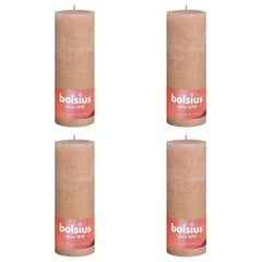 Bolsius cilindriskas sveces Shine, 6 gab., 190x68 mm, dūmakaini rozā cena un informācija | Sveces un svečturi | 220.lv