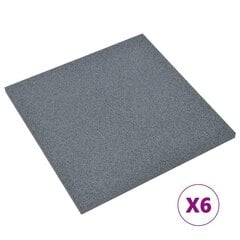 vidaXL drošības flīzes, 6 gab., pelēkas, 50x50x3 cm, gumija цена и информация | Плитка на пол | 220.lv