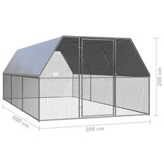 vidaXL vistu būris, 3x6x2 m, cinkots tērauds цена и информация | Переноски, сумки | 220.lv