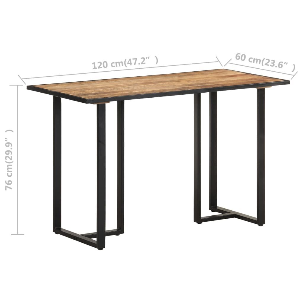 vidaXL virtuves galds, 120 cm, neapstrādāts mango koks cena un informācija | Virtuves galdi, ēdamgaldi | 220.lv
