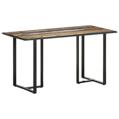 vidaXL virtuves galds, 140 cm, pārstrādāts masīvkoks cena un informācija | Virtuves galdi, ēdamgaldi | 220.lv
