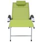 vidaXL sauļošanās zvilnis, alumīnijs un tekstilēns, zaļš cena un informācija | Sauļošanās krēsli | 220.lv