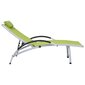 vidaXL sauļošanās zvilnis, alumīnijs un tekstilēns, zaļš цена и информация | Sauļošanās krēsli | 220.lv