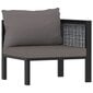 vidaXL trīsvietīgs dārza dīvāns ar matračiem, pelēka PE rotangpalma цена и информация | Dārza krēsli | 220.lv