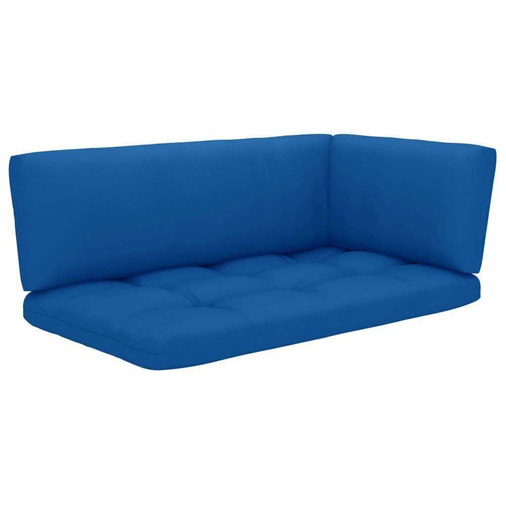 Divvietīgs dārza palešu dīvāns ar matračiem vidaXL, melns цена и информация | Dārza krēsli | 220.lv