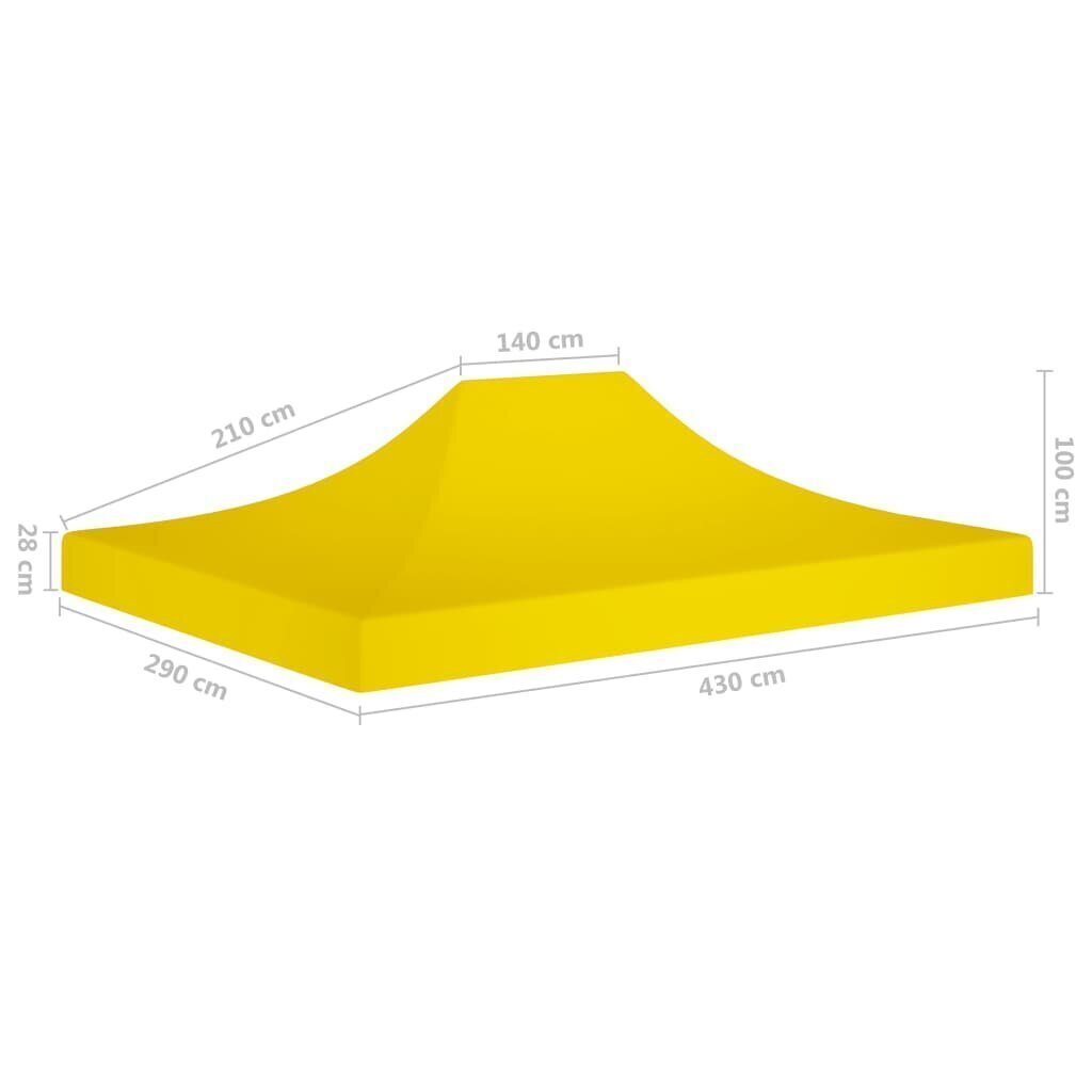 vidaXL dārza nojumes jumts, 4,5x3 m, dzeltens, 270 g/m² cena un informācija | Dārza nojumes un lapenes | 220.lv