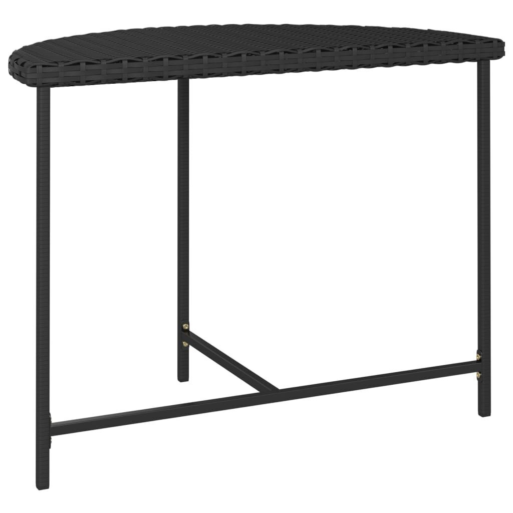 vidaXL dārza galds, 100x50x75 cm, melns, PE rotangpalma цена и информация | Dārza galdi | 220.lv
