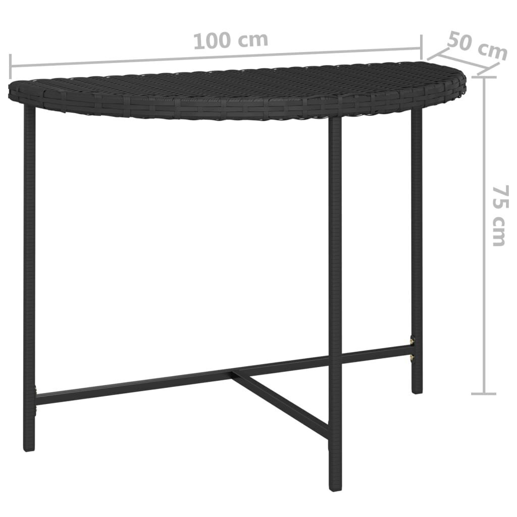 vidaXL dārza galds, 100x50x75 cm, melns, PE rotangpalma cena un informācija | Dārza galdi | 220.lv