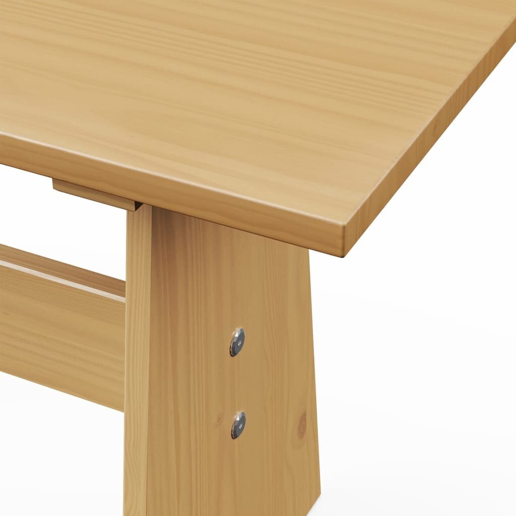 vidaXL Ēdamistabas galds ar soliņu, medus brūna, masīvkoka priede cena un informācija | Dārza galdi | 220.lv