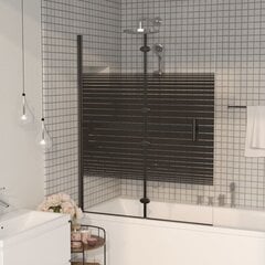 vidaXL salokāma dušas siena, ESG, 100x140 cm, melna цена и информация | Душевые двери и стены | 220.lv