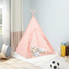 vidaXL bērnu telts ar somu, vigvama forma, rozā, 115x115x160 cm cena un informācija | Bērnu rotaļu laukumi, mājiņas | 220.lv