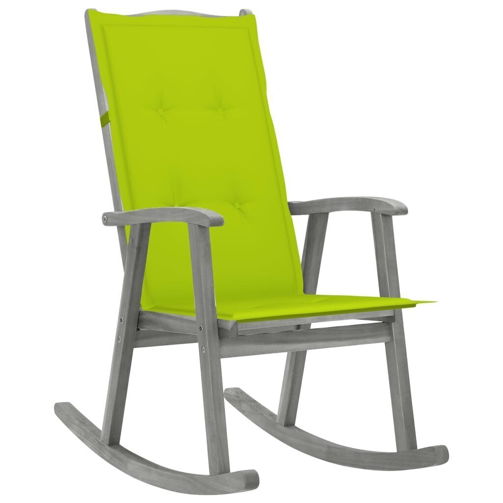 vidaXL šūpuļkrēsls ar matračiem, pelēks akācijas masīvkoks cena un informācija | Atpūtas krēsli | 220.lv