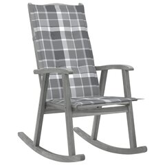 vidaXL šūpuļkrēsls ar matračiem, pelēks akācijas masīvkoks цена и информация | Кресла в гостиную | 220.lv