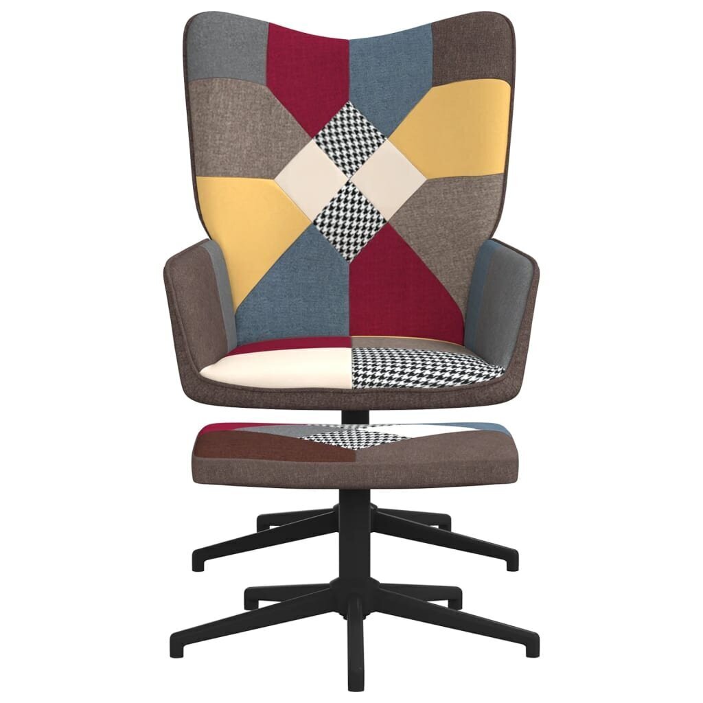 vidaXL šūpuļkrēsls ar kāju balstu, tekstilmozaīkas audums цена и информация | Atpūtas krēsli | 220.lv