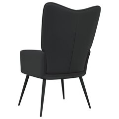 vidaXL atpūtas krēsls, melns samts un PVC цена и информация | Кресла в гостиную | 220.lv