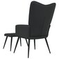 vidaXL atpūtas krēsls ar kāju balstu, melns, samts un PVC cena un informācija | Atpūtas krēsli | 220.lv