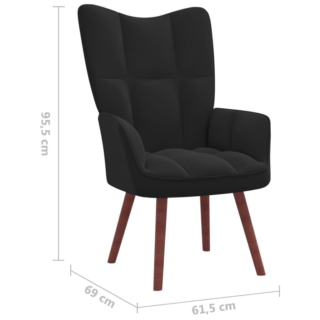 vidaXL atpūtas krēsls, melns samts cena un informācija | Atpūtas krēsli | 220.lv