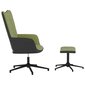vidaXL atpūtas krēsls ar kāju balstu, gaiši zaļš, samts un PVC cena un informācija | Atpūtas krēsli | 220.lv