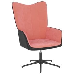 vidaXL atpūtas krēsls ar kāju balstu, rozā, samts un PVC цена и информация | Кресла для отдыха | 220.lv