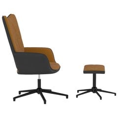 vidaXL atpūtas krēsls ar kāju balstu, brūns, samts un PVC cena un informācija | Atpūtas krēsli | 220.lv