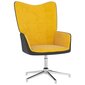 vidaXL atpūtas krēsls ar kāju balstu, sinepju dzeltens, samts un PVC цена и информация | Atpūtas krēsli | 220.lv