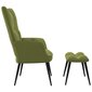vidaXL atpūtas krēsls ar kāju balstu, gaiši zaļš samts cena un informācija | Atpūtas krēsli | 220.lv