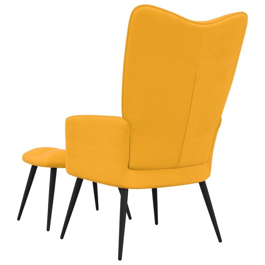 vidaXL atpūtas krēsls ar kāju balstu, sinepju dzeltens samts cena un informācija | Atpūtas krēsli | 220.lv