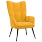 vidaXL atpūtas krēsls ar kāju balstu, sinepju dzeltens samts cena un informācija | Atpūtas krēsli | 220.lv