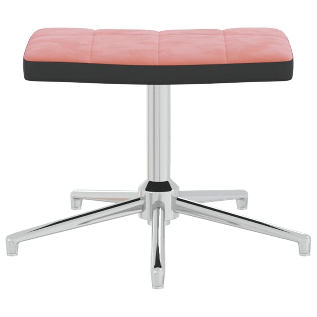 vidaXL atpūtas krēsls ar kāju balstu, rozā, samts un PVC cena un informācija | Atpūtas krēsli | 220.lv