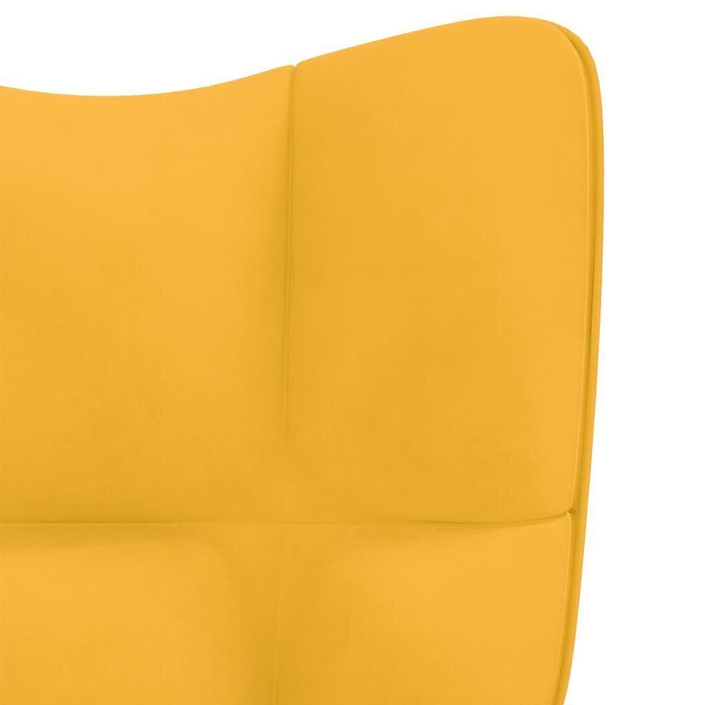 vidaXL atpūtas krēsls, sinepju dzeltens samts cena un informācija | Atpūtas krēsli | 220.lv